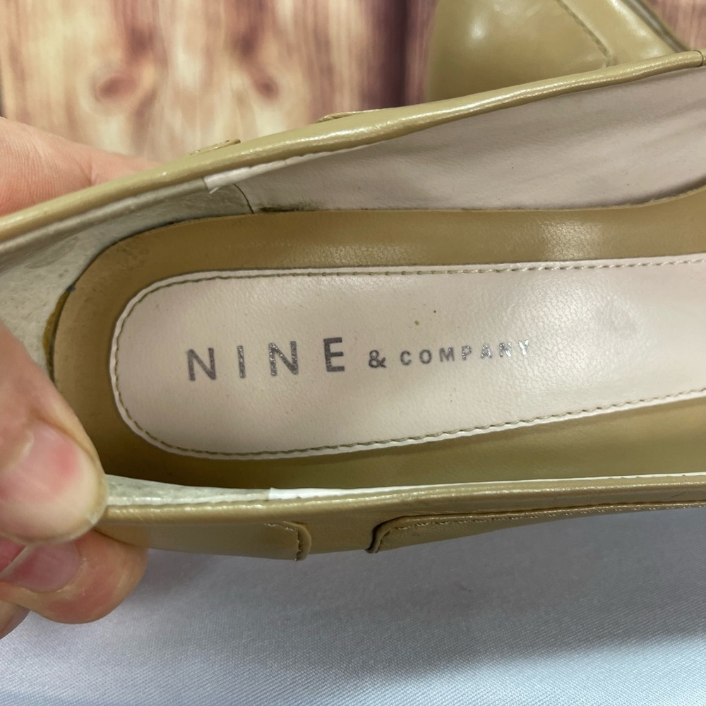 Nine & Company DUNN leather tan pointed toe heeled dress shoes women’s 6.5 M - Picture 10 of 17